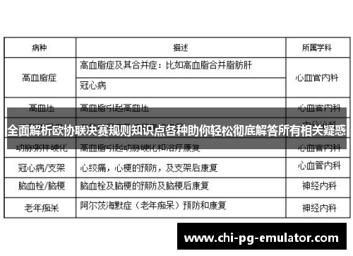 全面解析欧协联决赛规则知识点各种助你轻松彻底解答所有相关疑惑