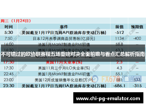 不可错过的欧协联赛程五场重磅对决全面前瞻与看点汇总解析指南 不可错过的欧协联赛程五场重磅对决全面前瞻与看点汇总解析指南